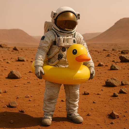 space man in rubber duck ART